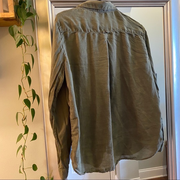 Zara Green Button Down Blouse - Picture 2 of 3